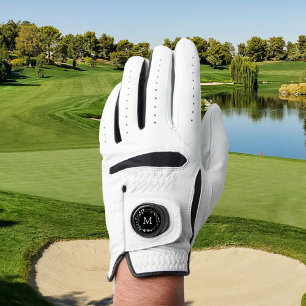 Monogrammed Sage Green Leaves Greenery Wreath Golf Glove