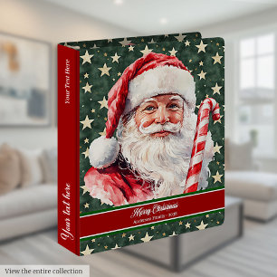 Monogrammed Santa Claus holiday planner  3 Ring Binder