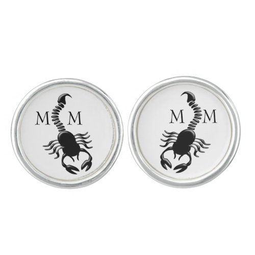 Monogrammed Scorpion Cufflinks