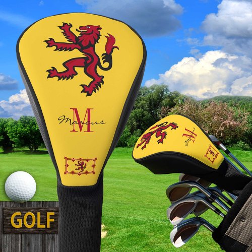 Monogrammed  Scottish Flag Golf Clubs  Rampant Golf Head Cover