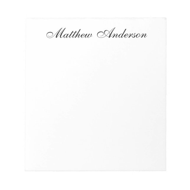Monogrammed Script Notepad (Front)