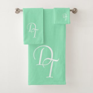 Monogrammed - seafoam green