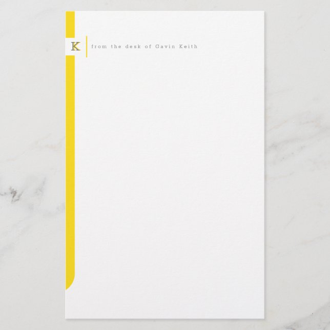 Monogrammed Sidebar Stationery (Front)