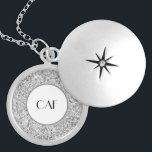 Monogrammed Silver Glitter Bridesmaid Gifts Trendy Locket Necklace<br><div class="desc">Monogram this silver glitter necklace for your bridesmaids and bridal party. Makes a great gift for any women.</div>