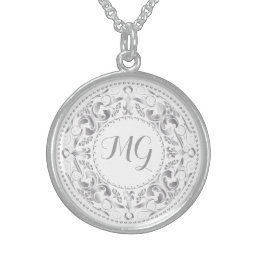 Monogrammed Silver Medallion 3 - Necklace