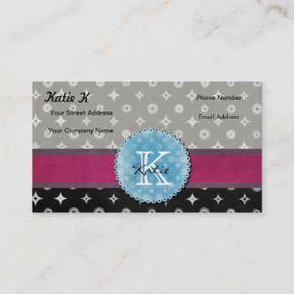 Monogrammed Silver Star Business Card