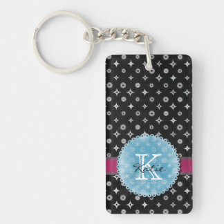 Monogrammed Silver Star Keychain