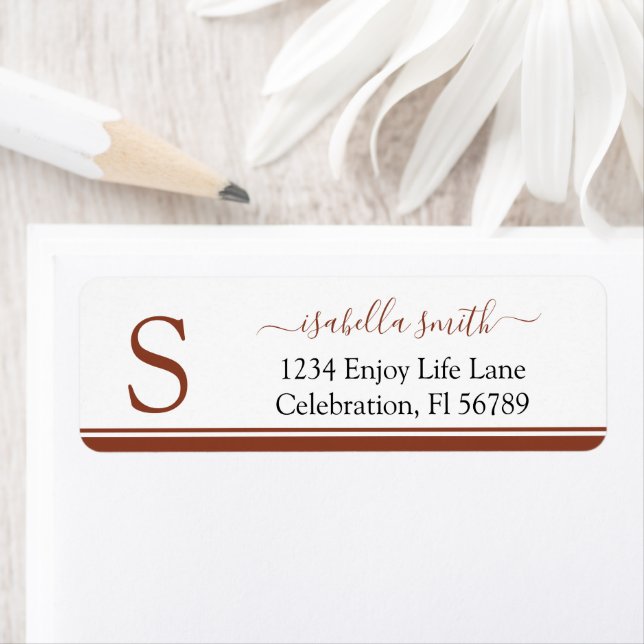 Monogrammed Simple Modern Girly Script Label (Insitu)