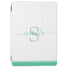 Monogrammed Simple Modern Stylish Mint iPad Air Cover