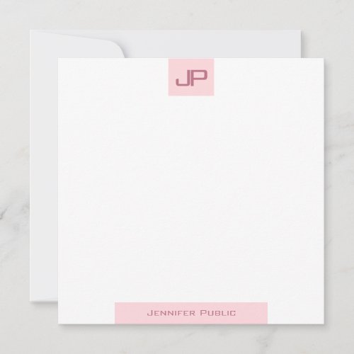 Monogrammed Simple Template Elegant Blush Pink