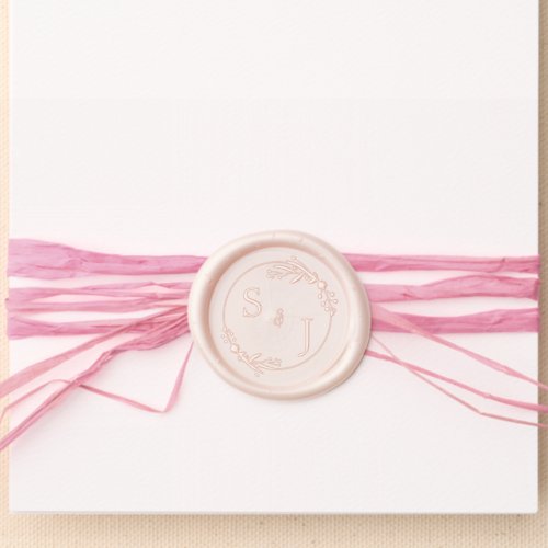 Monogrammed simple wedding bride  groom initials wax seal sticker