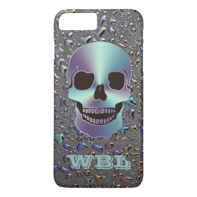 Monogrammed Skull on Oily LOOK iPhone 7 Case (Back)