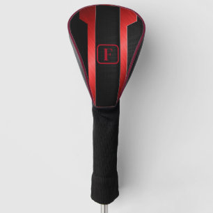 Monogrammed Sleek Red Metal Golf Head Cover