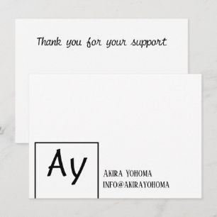 Monogrammed Small Business Info Note Card