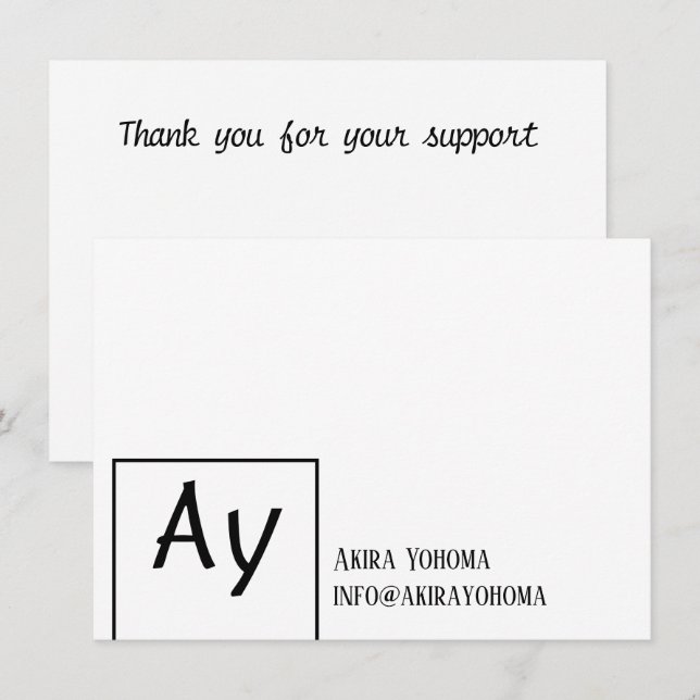 Monogrammed Small Business Info Note Card (Front/Back)