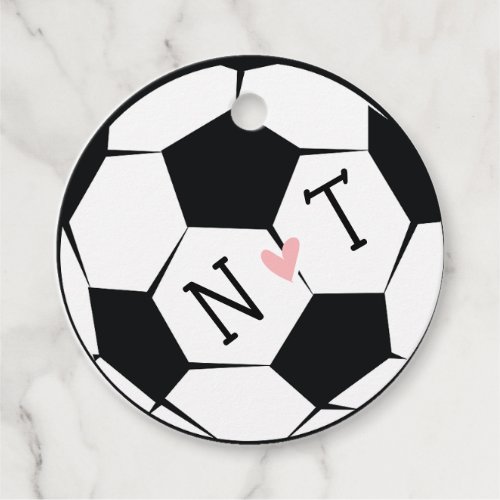 Monogrammed Soccer Ball Wedding Thank You Favor Tags