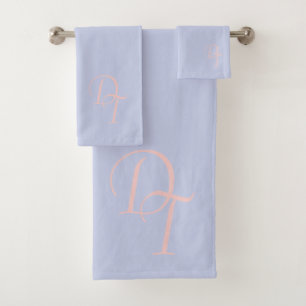 Monogrammed -   soft lilac solid bath towel set