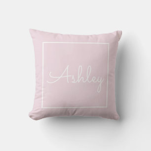 Monogrammed soft pink Throw Pillow