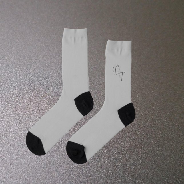 Monogrammed solid color silver gray  socks (Creator Uploaded)