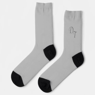 Monogrammed solid color silver gray 