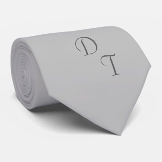 Monogrammed solid color silver gray