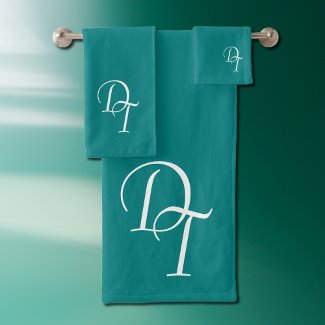 Monogrammed - solid teal