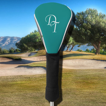 Monogrammed -   Solid Teal Golf Head Cover by almawad at Zazzle