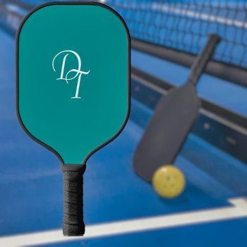 Monogrammed -   Solid Teal Pickleball Paddle by almawad at Zazzle