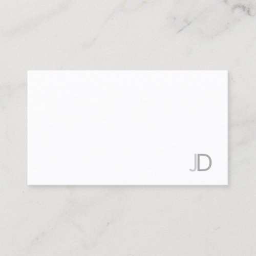 Monogrammed Sophisticated Modern Sleek Plain Business Card
