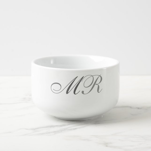 Monogrammed Soup Mug (Front)