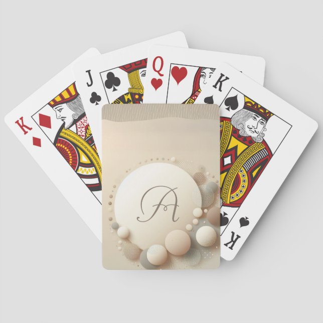 Monogrammed Sphere Harmony Poker Cards (Back)