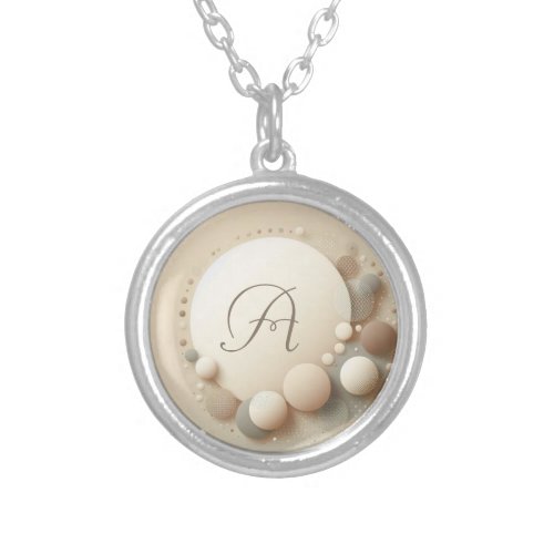 Monogrammed Sphere Harmony Silver Plated Necklace