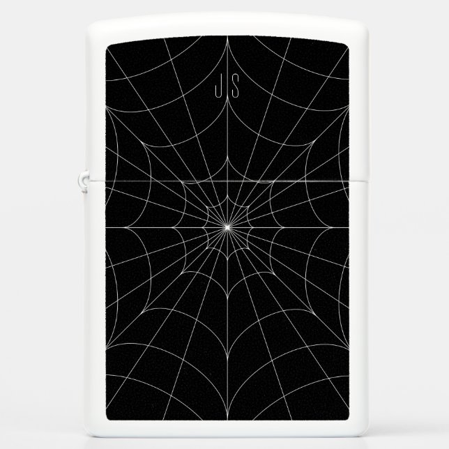 Monogrammed Spiderweb Zippo Lighter (Front)
