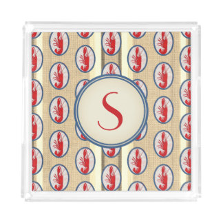 Monogrammed Spiny Rock Lobster Acrylic Tray