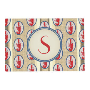 Monogrammed Spiny Rock Lobster Placemat