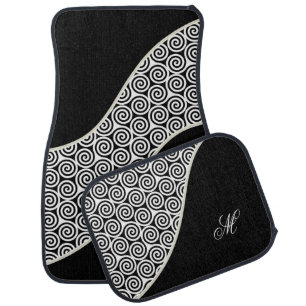Monogrammed Spiral Pattern Car Mat
