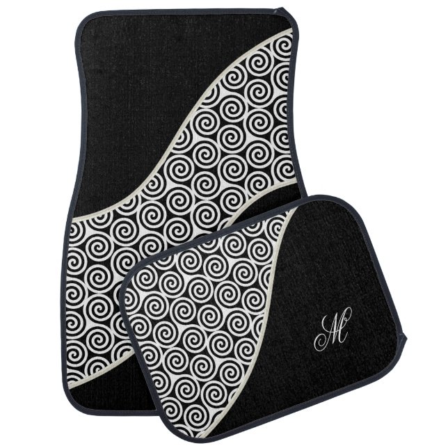 Monogrammed Spiral Pattern Car Mat (Set)