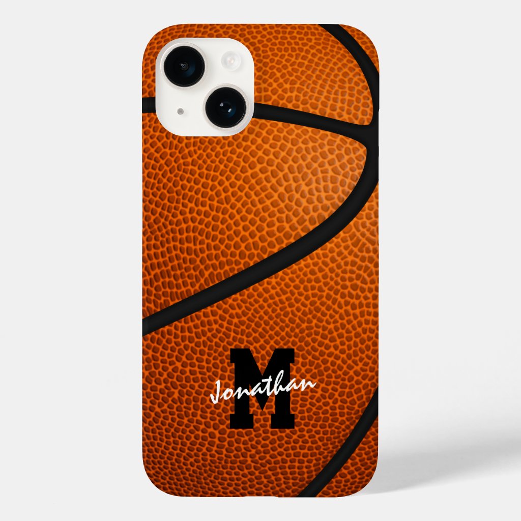 monogrammed sports gifts basketball iPhone case