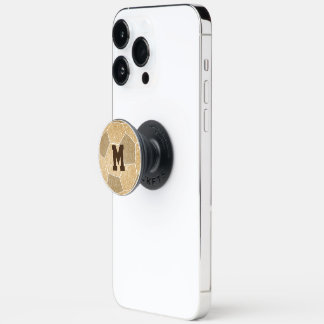 monogrammed sports gold girls soccer PopSocket