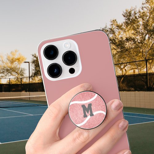 monogrammed sports pink girls tennis PopSocket