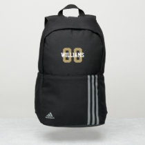 Monogrammed Sports Team Player Black White Gold Adidas Backpack Monogrammed Sports Team Player Black White Gold Adidas Backpack