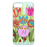 Monogrammed Spring with tulips iPhone 8/7 Case