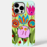 Monogrammed Spring with tulips Case-Mate iPhone 14 Pro Max Case