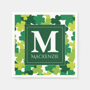 Monogrammed St. Patrick's Day Shamrocks Napkins