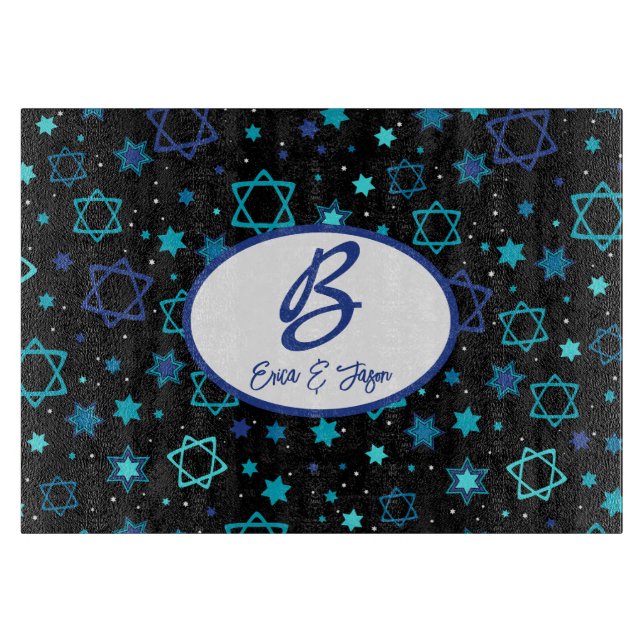 Monogrammed Star of David Challah Board (Front)
