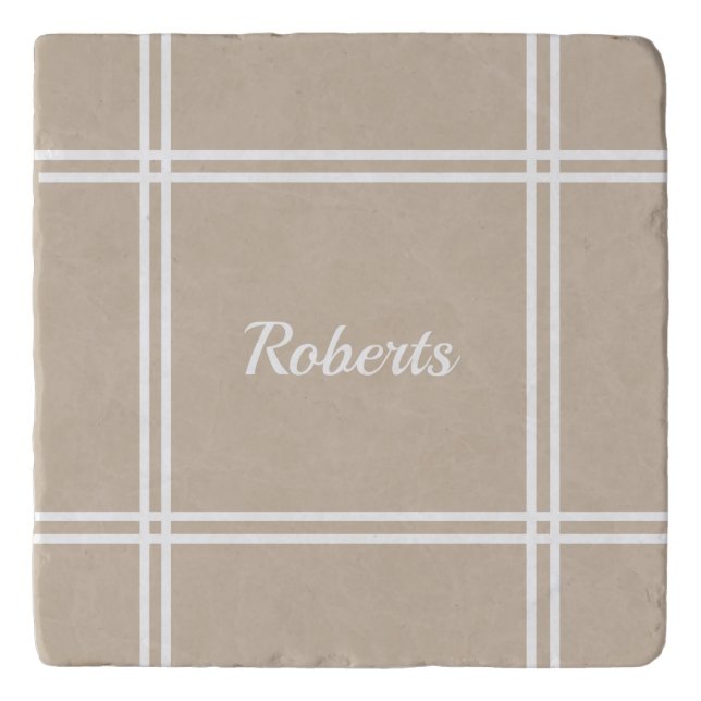 Monogrammed stone trivet (Front)
