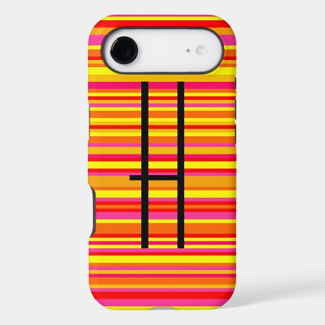 Monogrammed Stripe Case-Mate iPhone Case (Back)