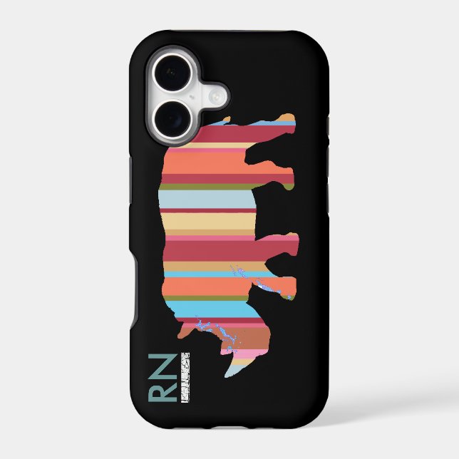 monogrammed stripes rhino Case-Mate iPhone case (Back)