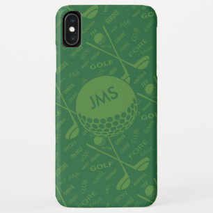 Monogrammed Subtle Golfer Pattern iPhone XS Max Case