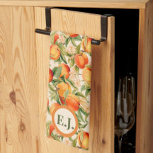 Monogrammed Summertime Peaches, Peach Themed